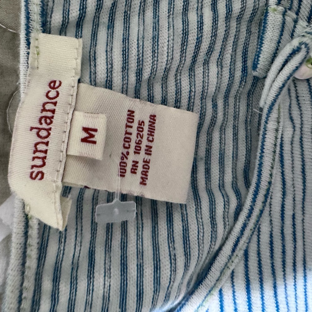 Sundance Light Blue Striped Henley Top - Picture 7 of 7